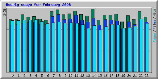 Hourly usage for February 2023